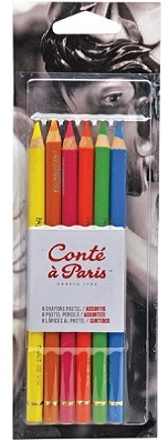 Conté à Paris 6 Pastel Pencils Assorted