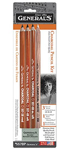 Generals Pencil Company Charcoal Pencil Set 4pce