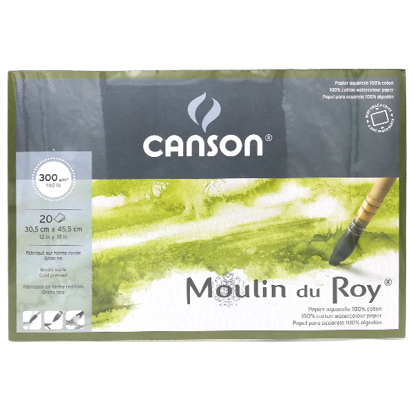Canson : Moulin du Roy : Watercolor Paper Pad : A5 : 300gsm : 10 Sheets :  Not - Gummed Pads - Paper & Card - Surface