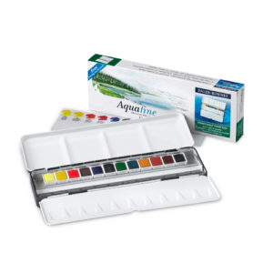 Daler-Rowney Aquafine watercolour metal box set - 12 colours