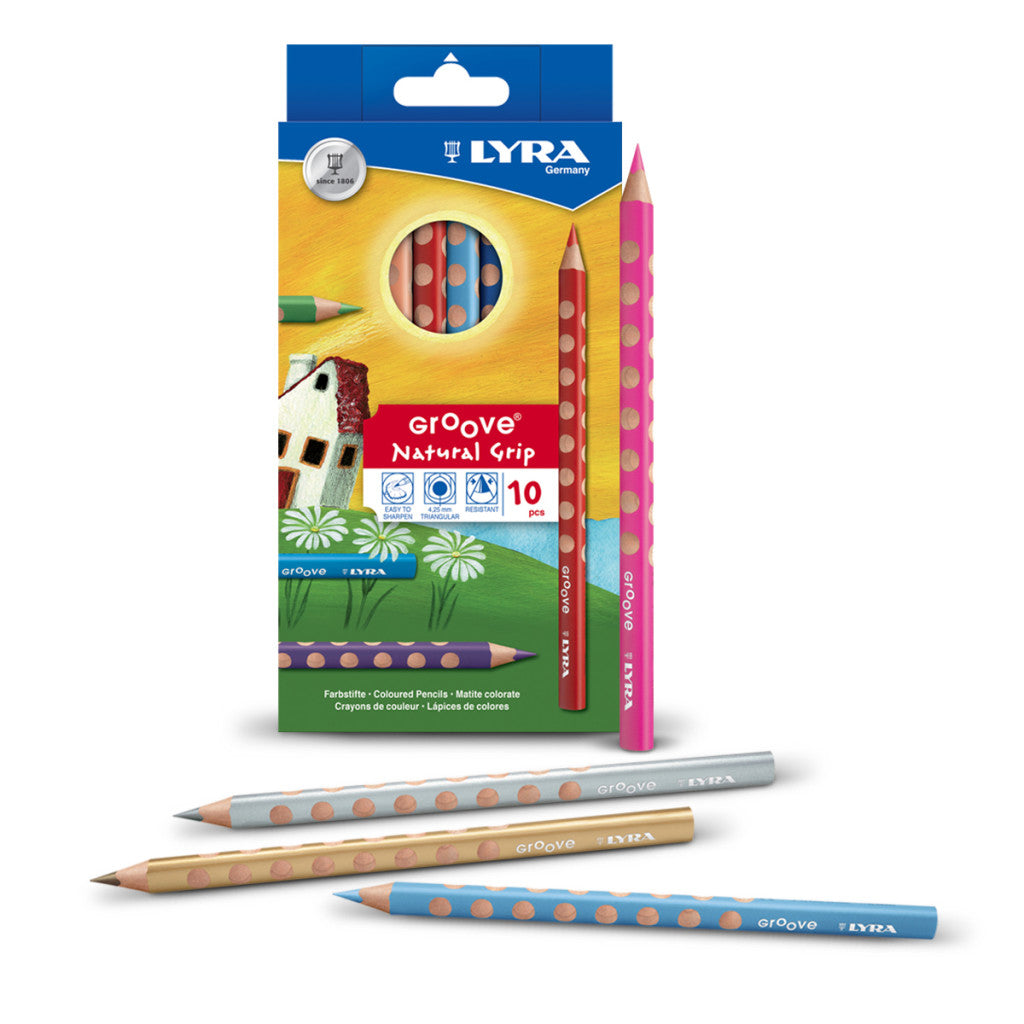 Lyra Groove Natural Grip coloured pencil set - 10 pcs