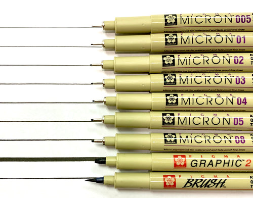 Sakura Pigma Micron Pens & Brushes