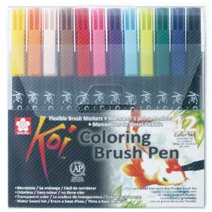 Koi Colouring Brush Pen Colour Sets
