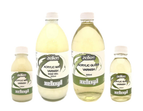 Zellen Acrylic Varnish: Matte & Gloss