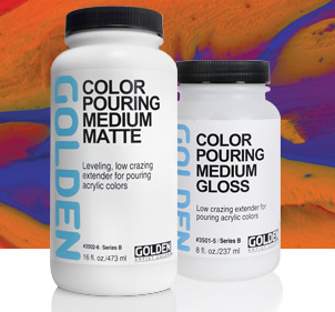 Golden Color Pouring Mediums : Gloss & Matte
